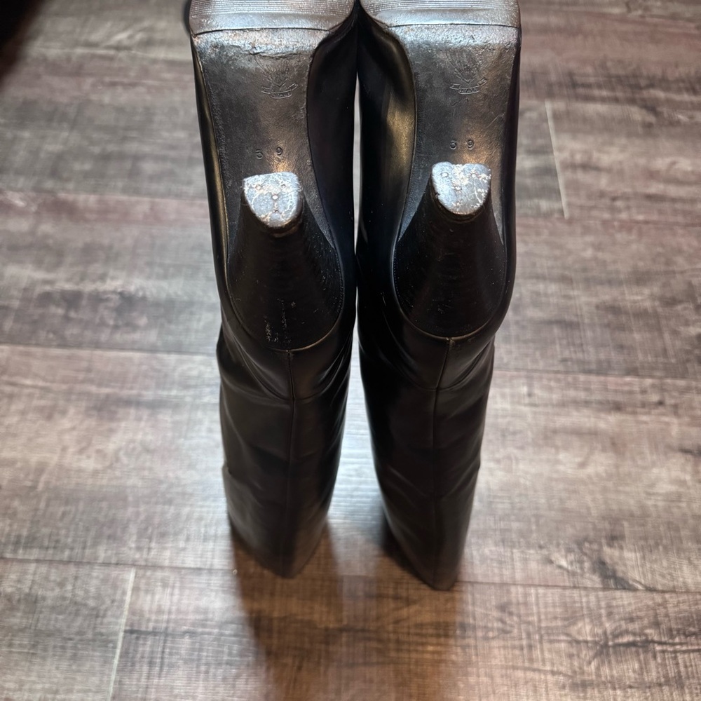 Vintage Gucci Black Leather Heeled Riding Boots - Picture 8 of 15